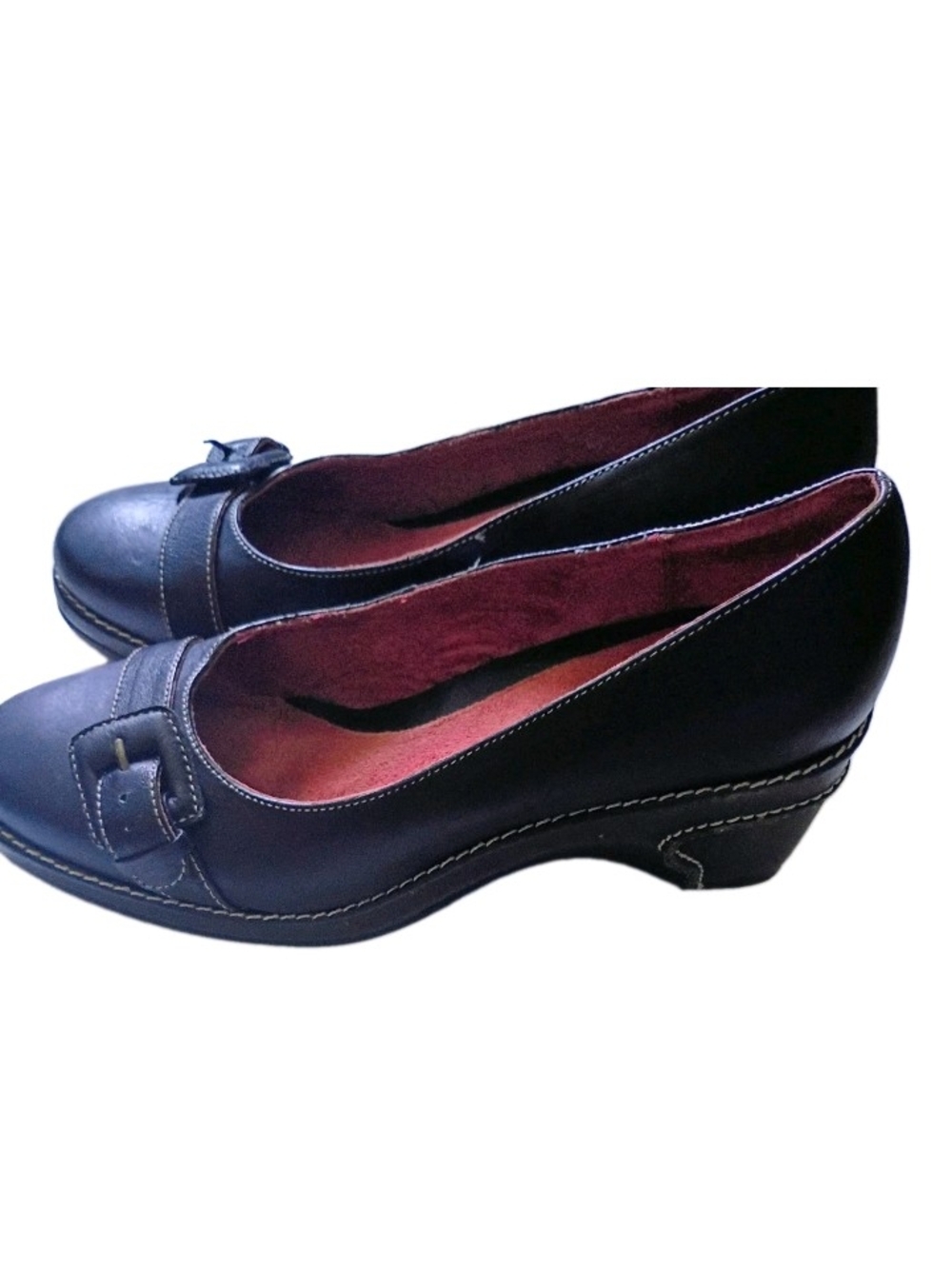 AEROSOLES Black Leather Buckle Flats - Picture 3 of 6